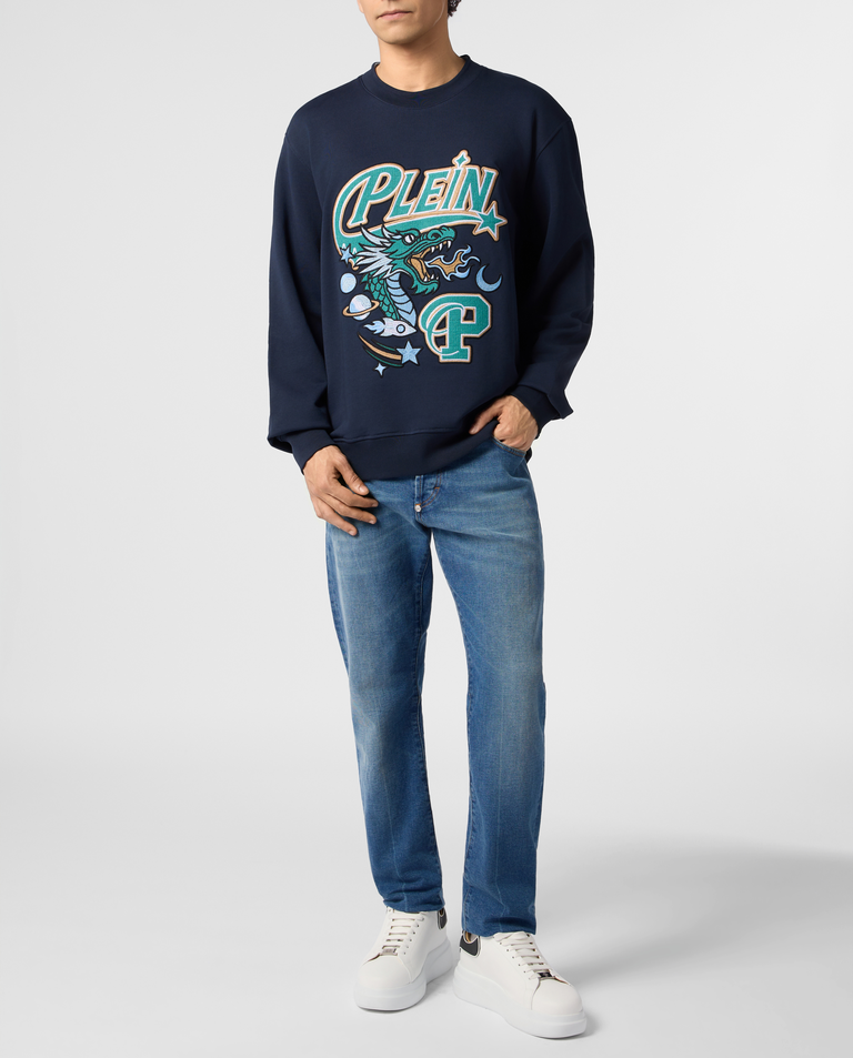 Granatowa bluza z motywem „Space Dragon” - Image #2