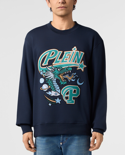 Granatowa bluza z motywem „Space Dragon” - Image #1