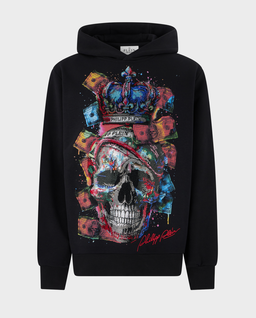 Czarna bluza z kapturem Multicolor Skull Dollar - Image #0