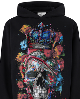 Czarna bluza z kapturem Multicolor Skull Dollar - Image #1
