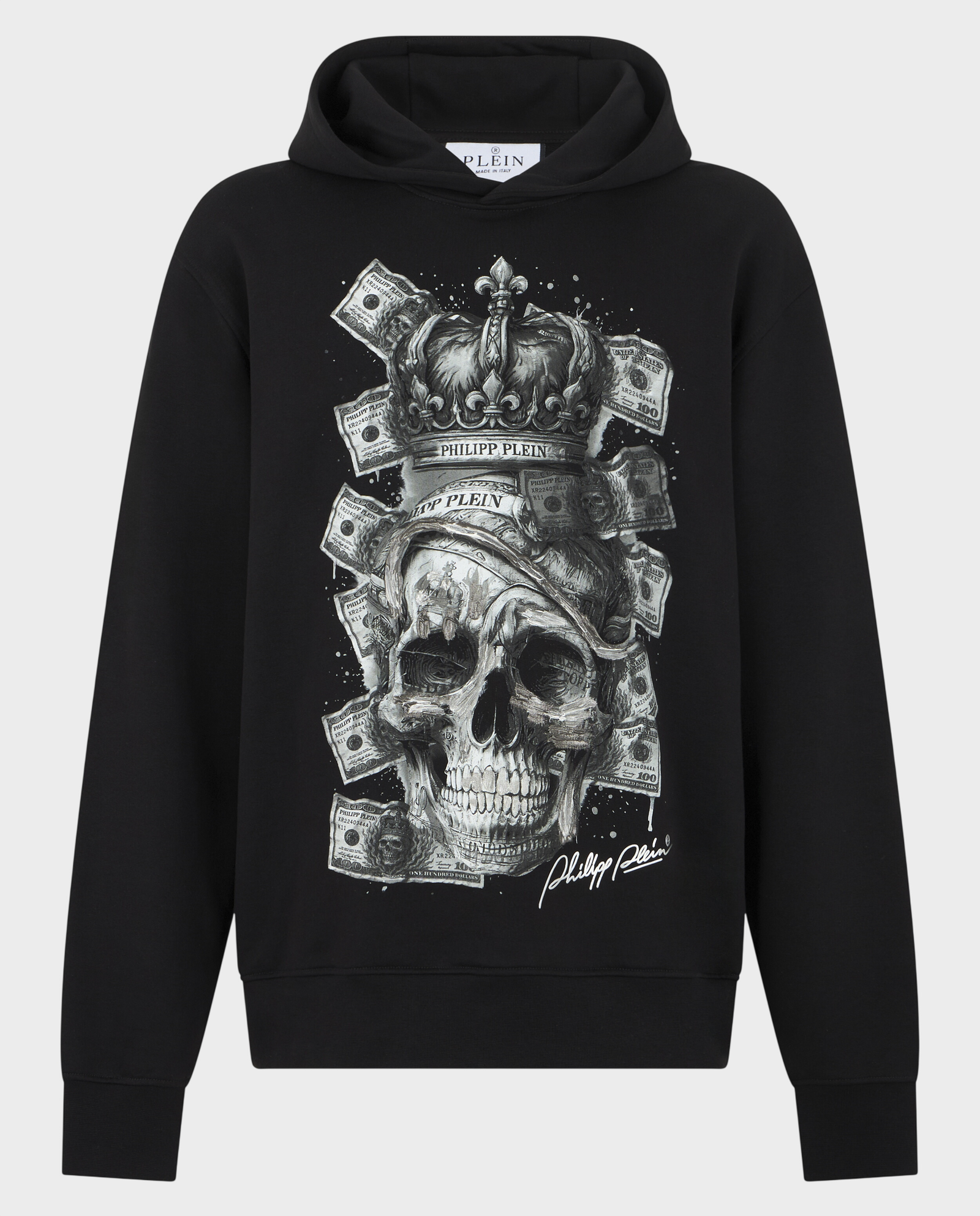 Czarna bluza z kapturem „Skull Dollar” - Image #0