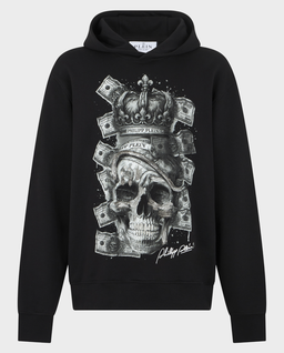 Czarna bluza z kapturem „Skull Dollar” - Image #0