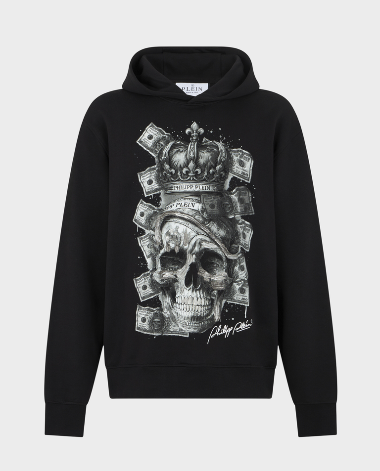 Czarna bluza z kapturem „Skull Dollar”