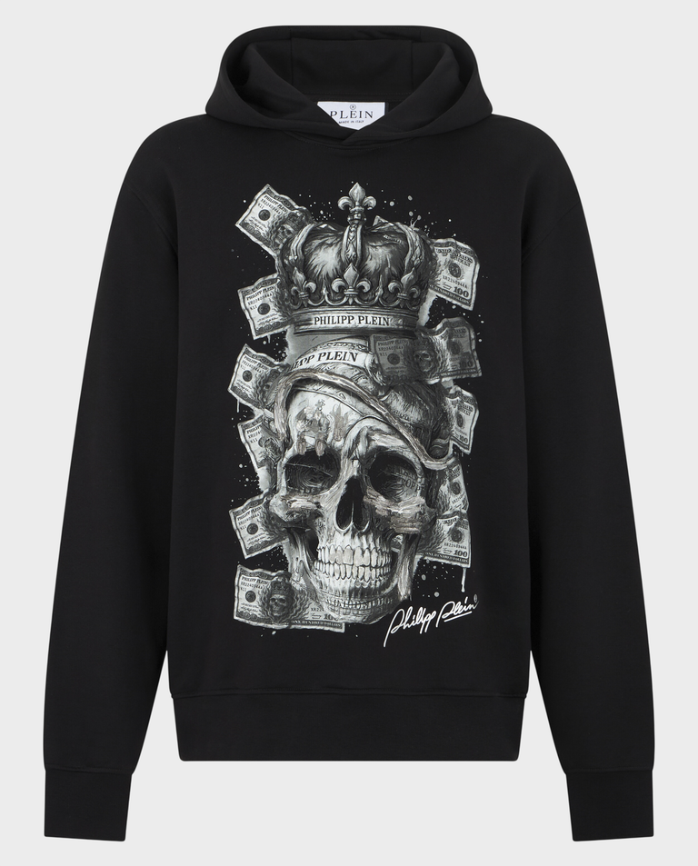 Czarna bluza z kapturem „Skull Dollar”