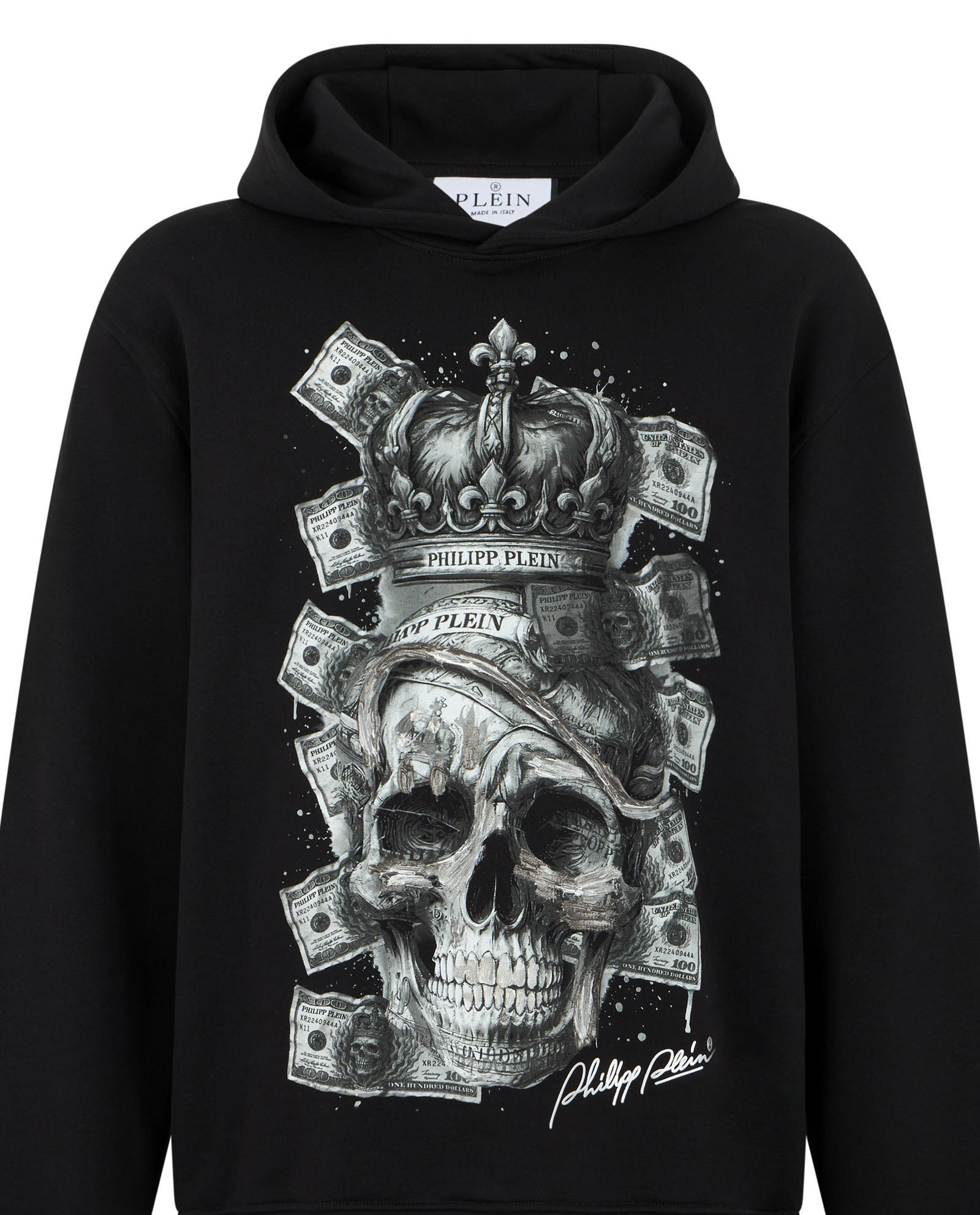 Czarna bluza z kapturem „Skull Dollar” - Image #1