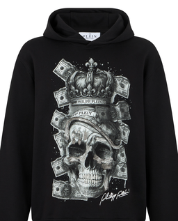 Czarna bluza z kapturem „Skull Dollar” - Image #1