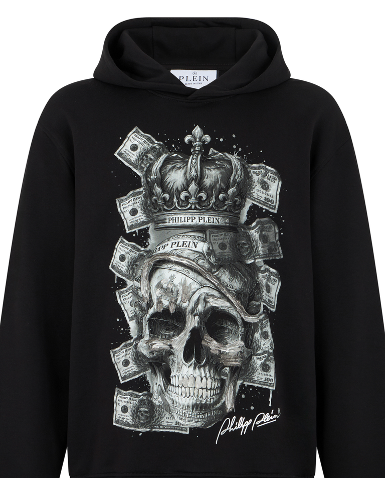 Czarna bluza z kapturem „Skull Dollar”