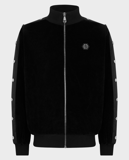 Czarna bluza rozpinana z logo - Image #0