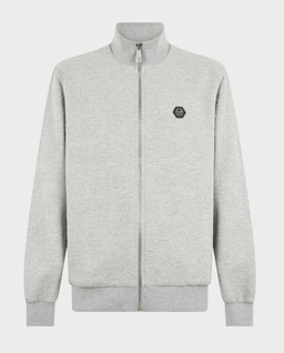 Szara żakardowa bluza w monogram - Image #0