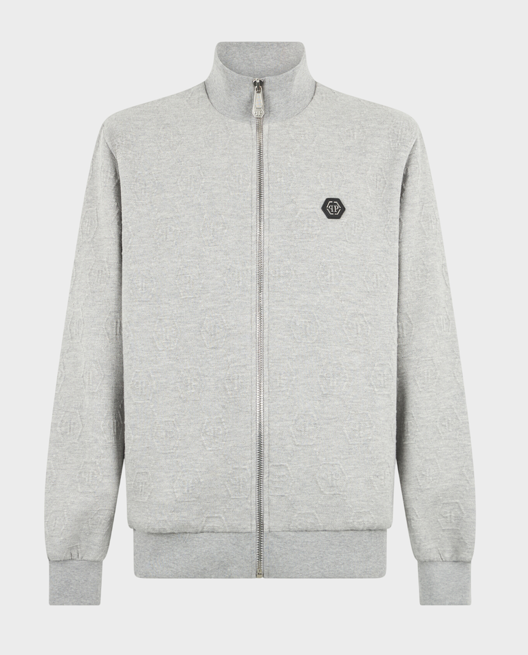 Szara żakardowa bluza w monogram