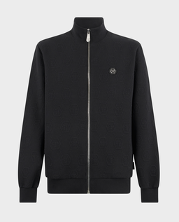 Czarna żakardowa bluza w monogram - Image #0