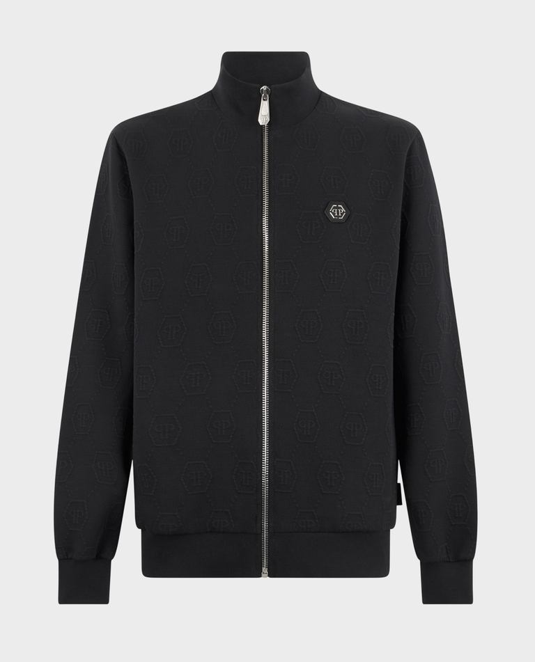 Czarna żakardowa bluza w monogram