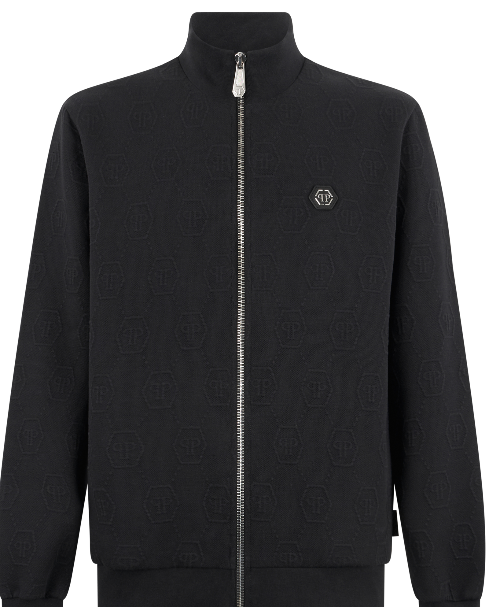Czarna żakardowa bluza w monogram - Image #1