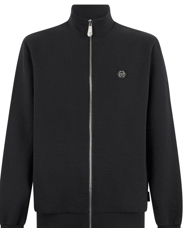 Czarna żakardowa bluza w monogram