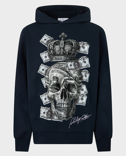 Granatowa bluza z kapturem Dollar Skull Stones - Image #0