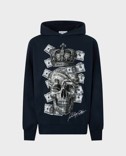 Granatowa bluza z kapturem Dollar Skull Stones - Image #0