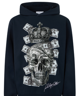 Granatowa bluza z kapturem Dollar Skull Stones - Image #1