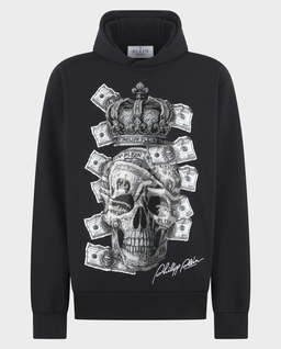Czarna bluza z kapturem Dollar Skull Stones - Image #0