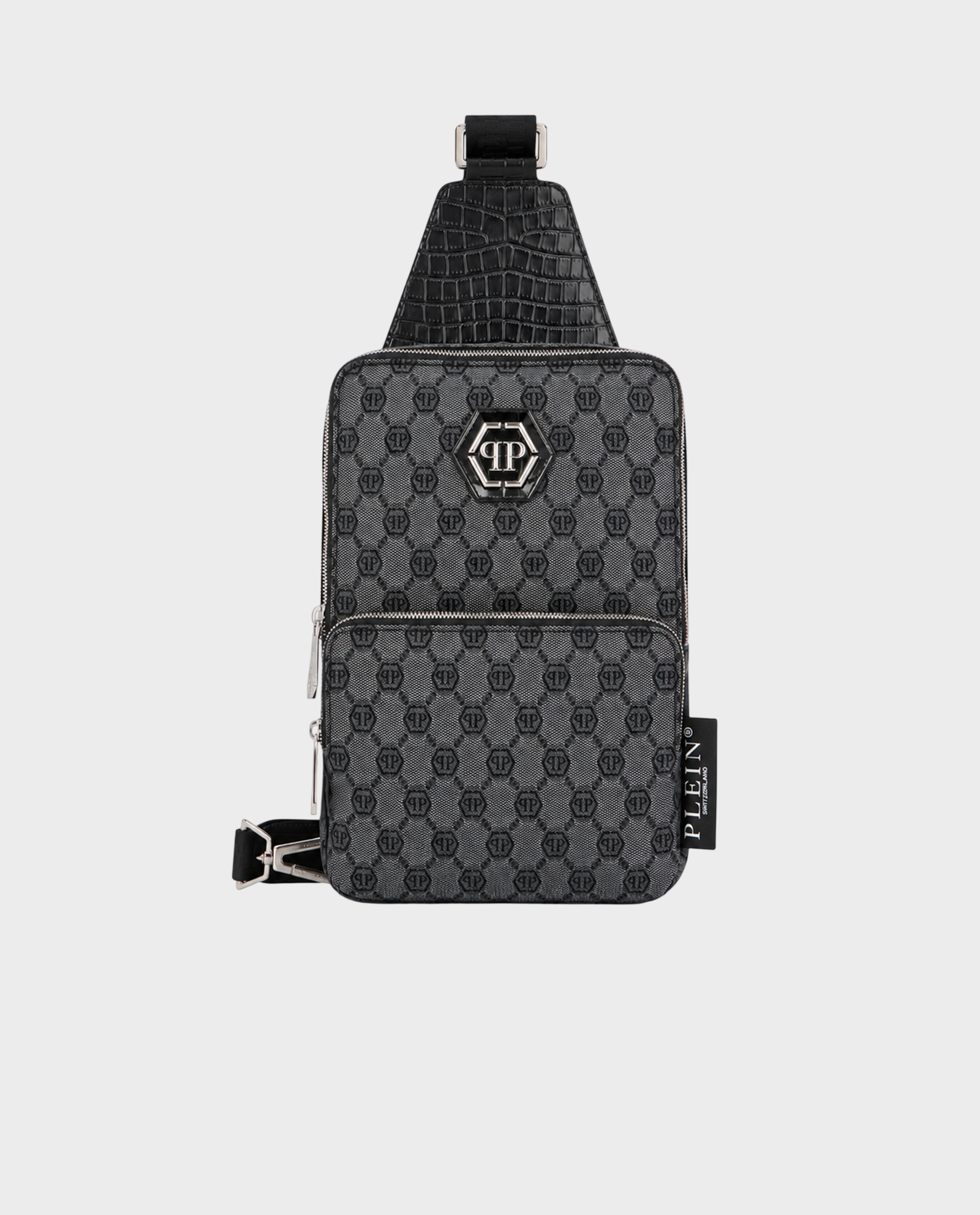 Czarna torba crossbody z monogramem - Image #0