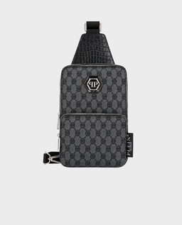 Czarna torba crossbody z monogramem - Image #0