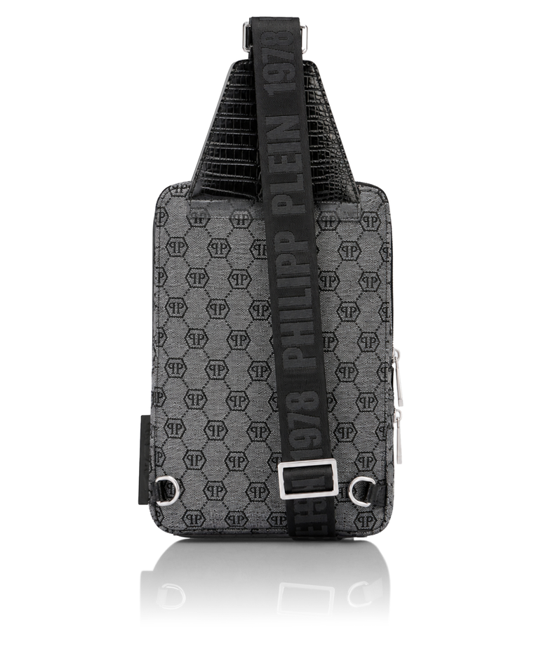 Czarna torba crossbody z monogramem - Image #2
