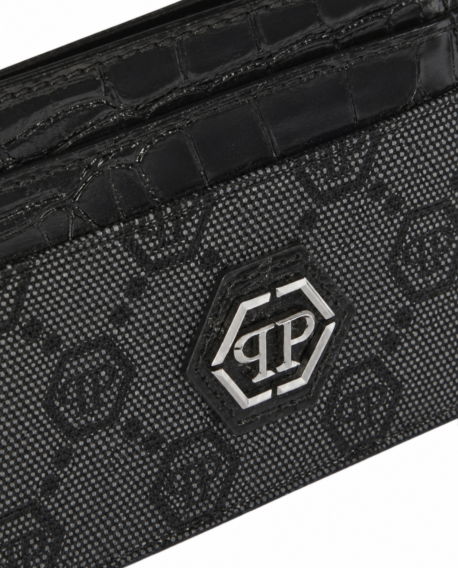 Czarne etui na karty z monogramem - Image #3