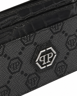 Czarne etui na karty z monogramem - Image #3