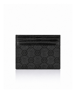Czarne etui na karty z monogramem - Image #2