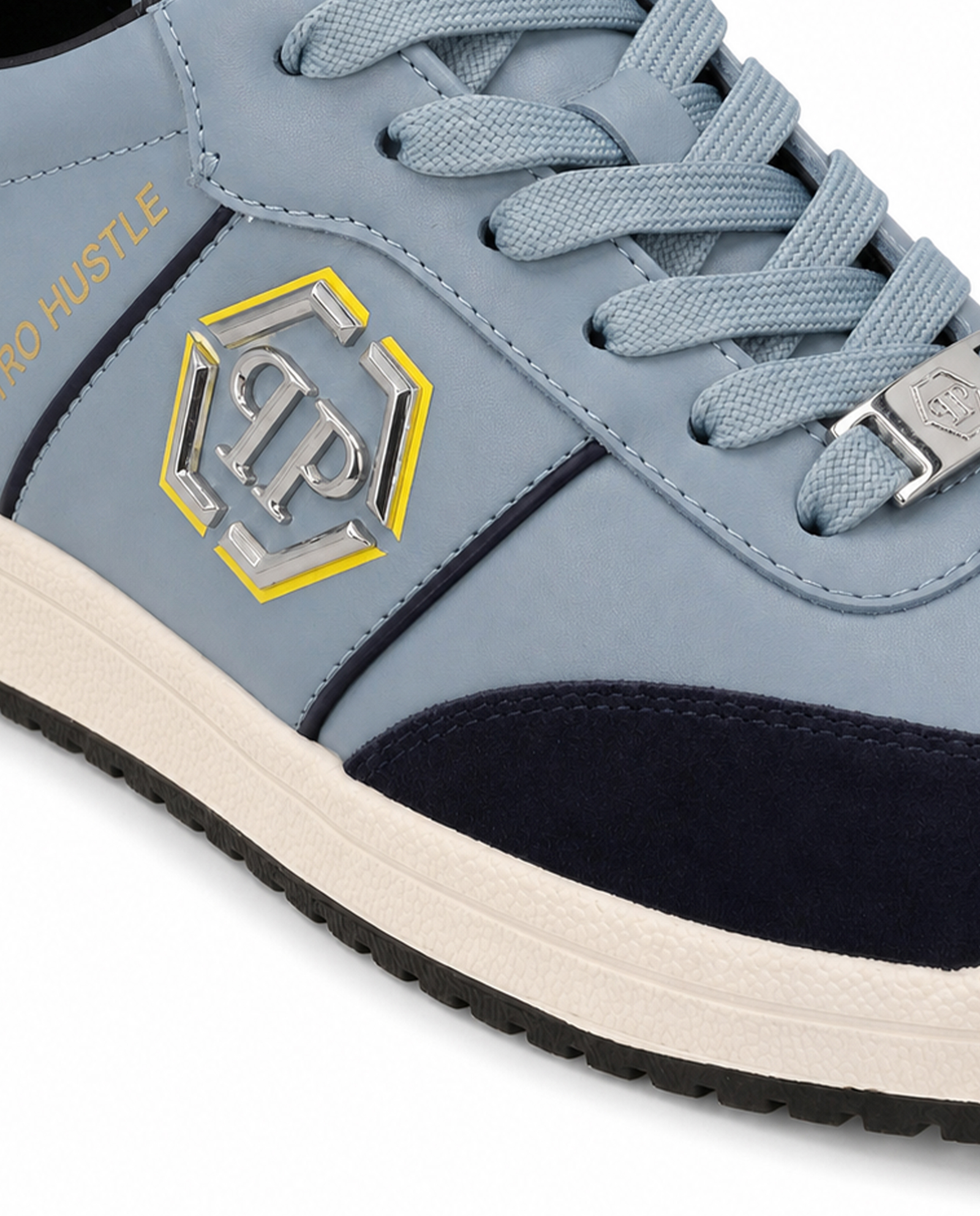 Niebieskie sneakersy z logo RETRO HUSTLE BICOLOR - Image #5