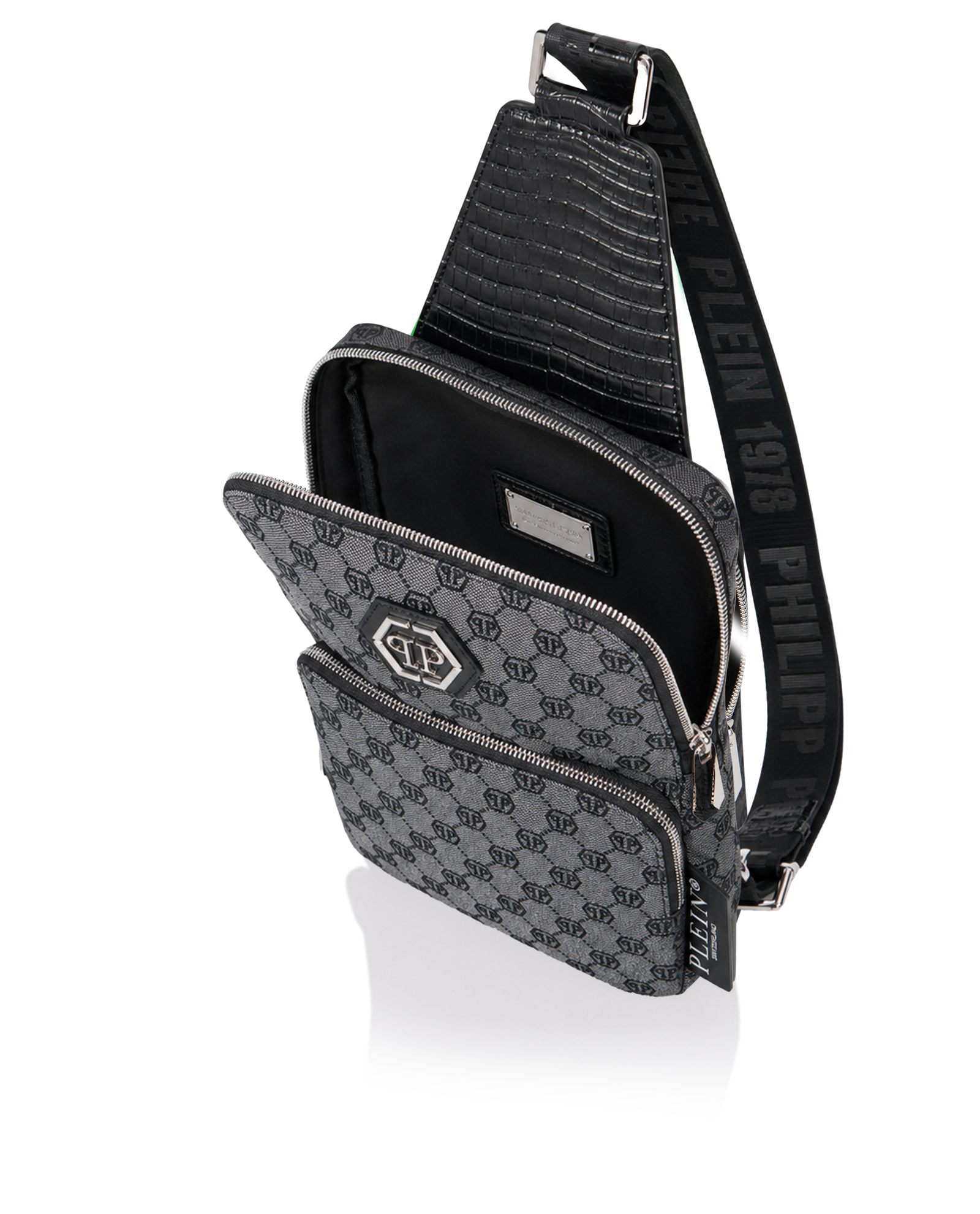 Czarna torba crossbody z monogramem - Image #3