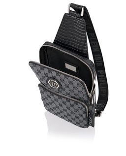 Czarna torba crossbody z monogramem - Image #3