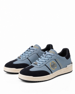 Niebieskie sneakersy z logo RETRO HUSTLE BICOLOR - Image #2