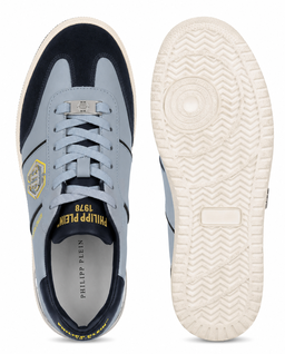 Niebieskie sneakersy z logo RETRO HUSTLE BICOLOR - Image #4