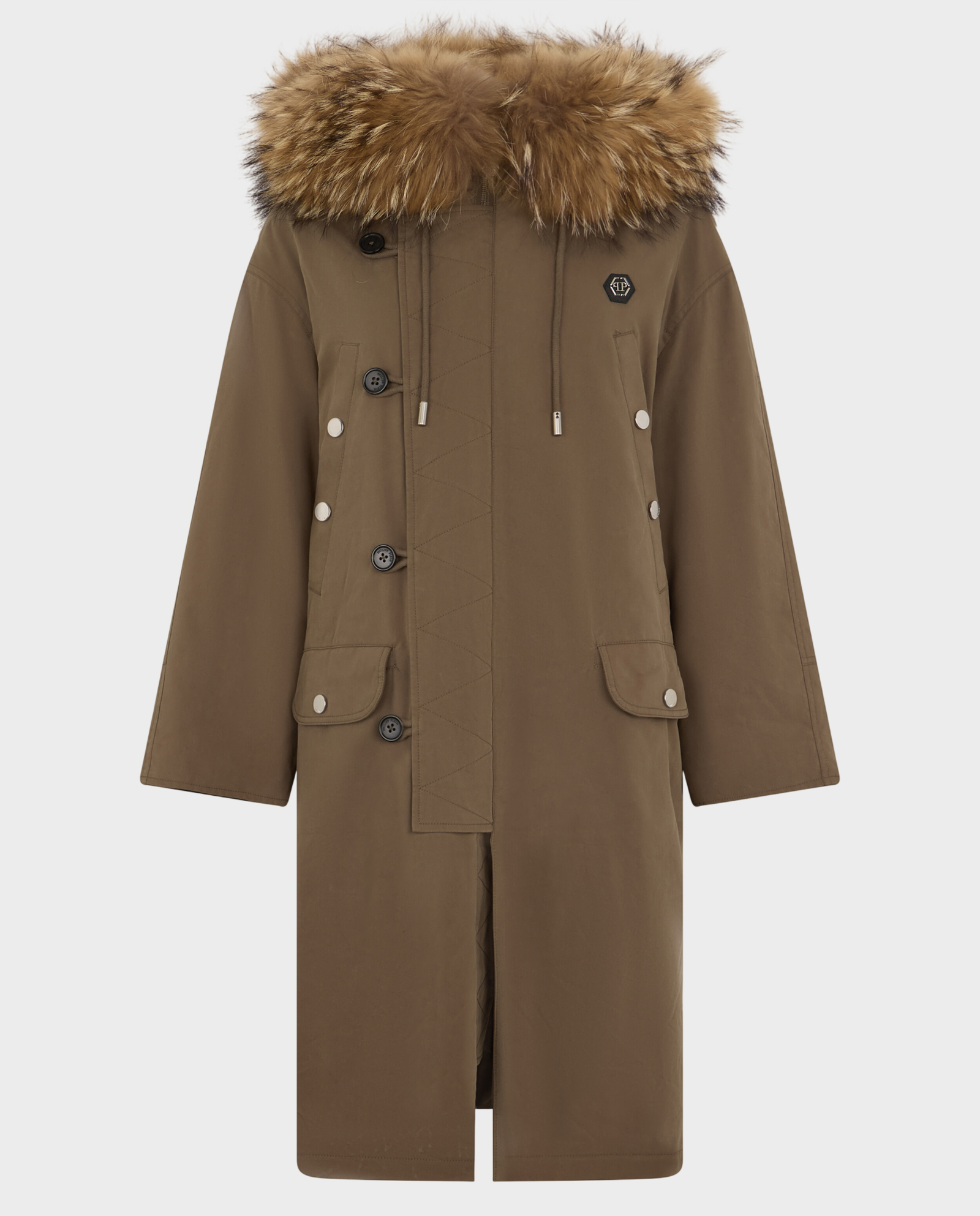 Parka z futrzanym kołnierzem Leopard Strass - Image #0