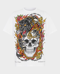 Biały T-shirt Panther Skull - Image #0