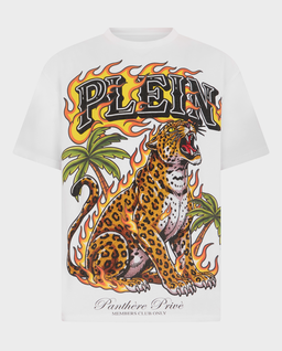 Biały T-shirt Urban Jungle Leopard - Image #0