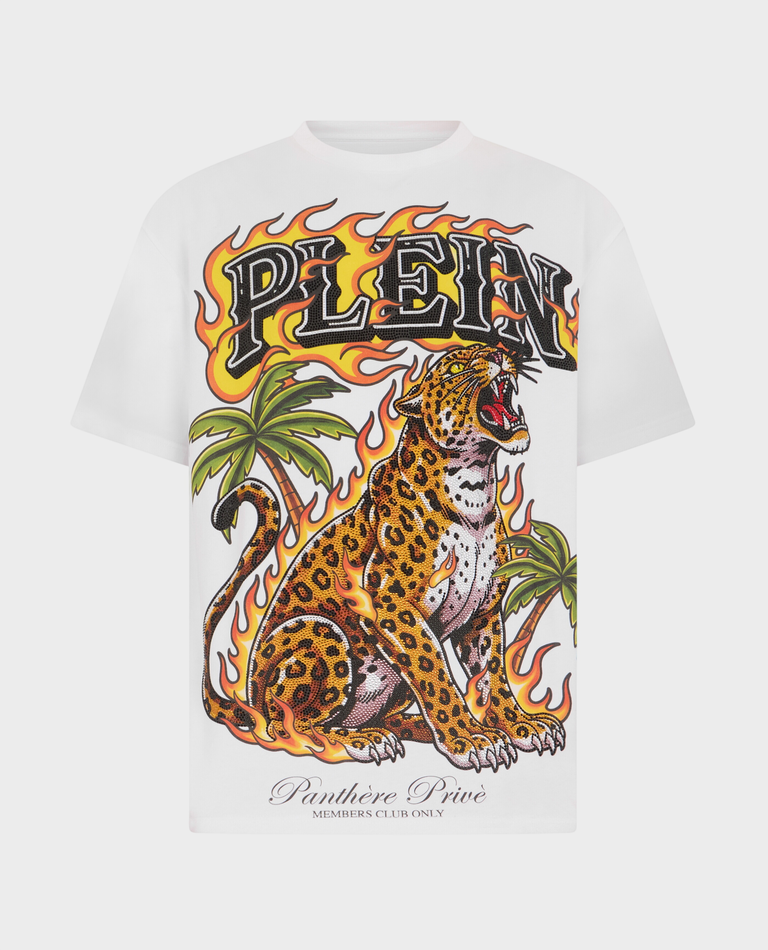 Biały T-shirt Urban Jungle Leopard