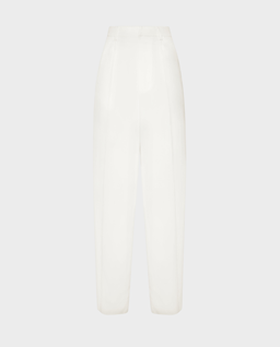 Białe spodnie z zakładkami Dame Fit - Image #0