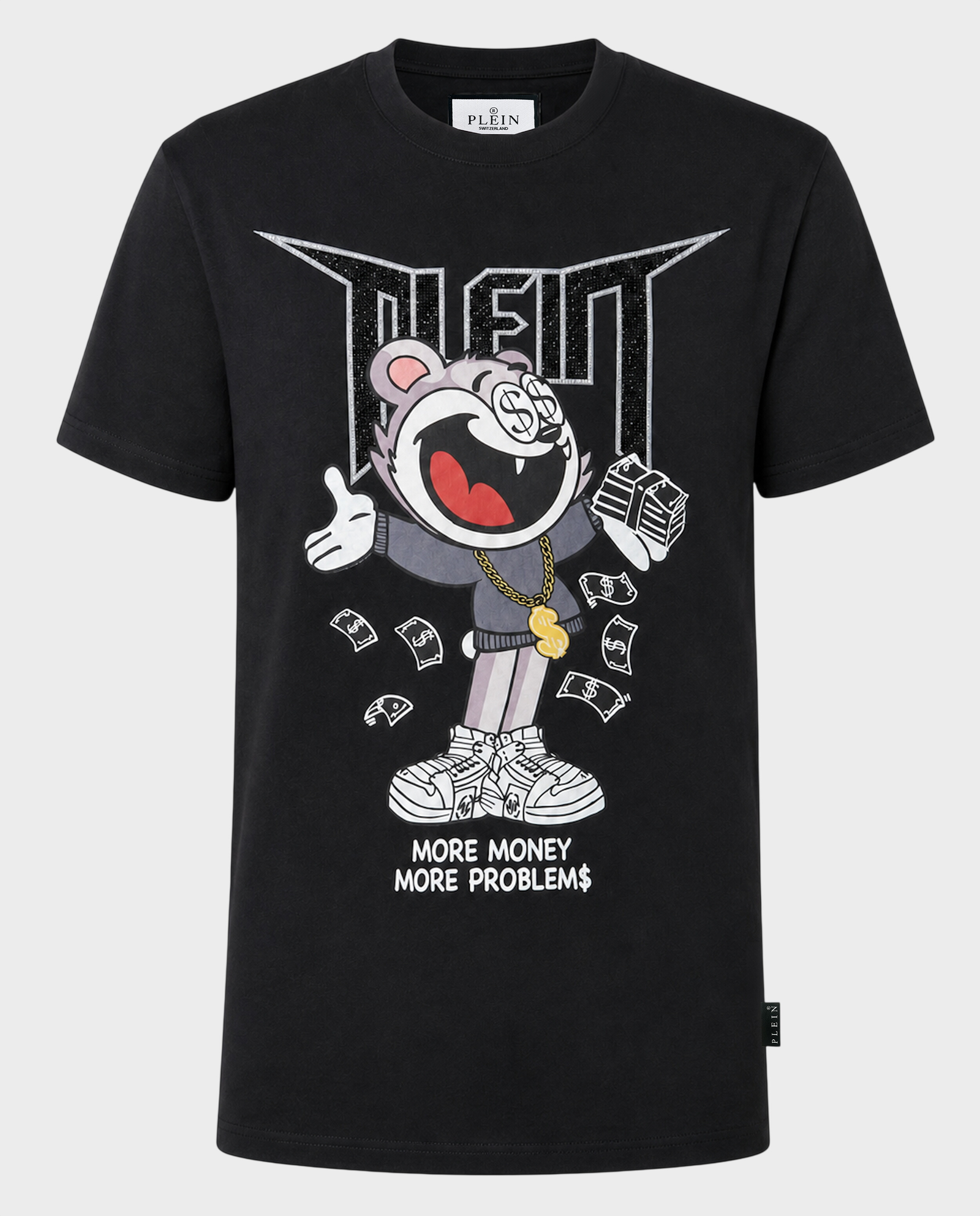 Czarny t-shirt z printem - Image #0