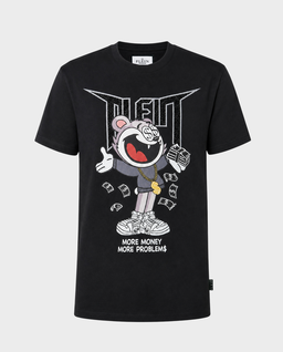 Czarny t-shirt z printem - Image #0