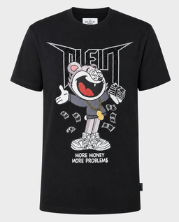Czarny t-shirt z printem - Image #0