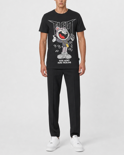 Czarny t-shirt z printem - Image #3