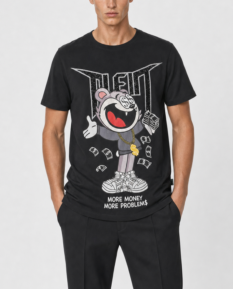 Czarny t-shirt z printem