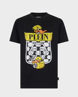 Czarny t-shirt z printem - Image #0