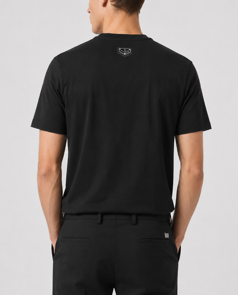 Czarny t-shirt z printem - Image #2