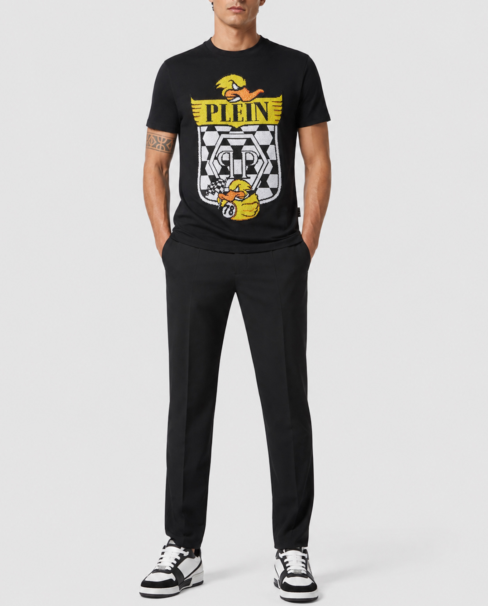 Czarny t-shirt z printem - Image #3