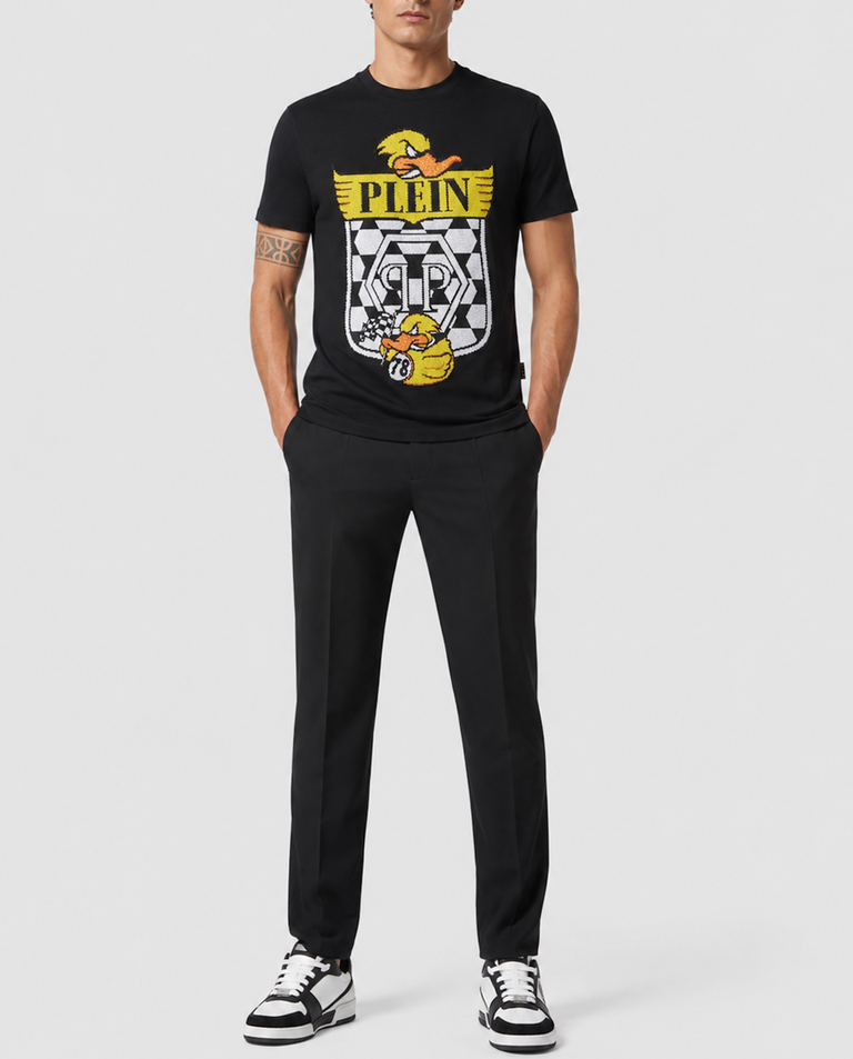 Czarny t-shirt z printem - Image #3