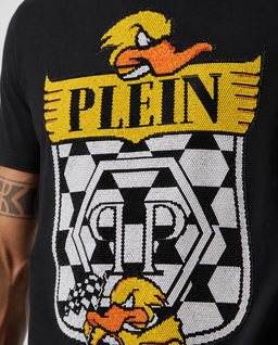 Czarny t-shirt z printem - Image #4