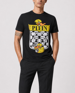 Czarny t-shirt z printem - Image #1