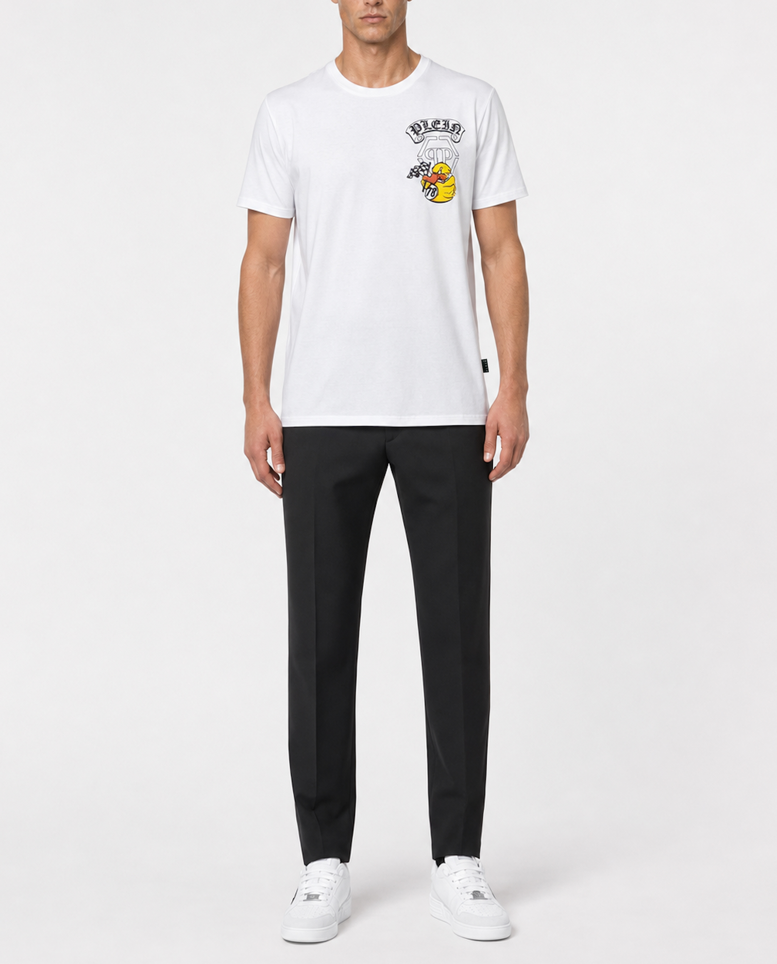 Biały t-shirt z kolorowym printem - Image #3